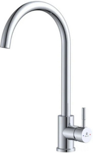 КУХНЯ  Diadonna   D46-0003 ø35, п/гайку, высокий излив, хром, (подводка 50см - 2 шт.) нерж. сталь